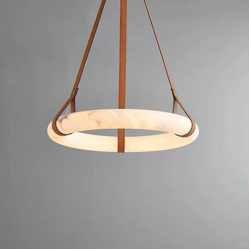 Modern Minimalist Cloud Marble Style Round Pendant Light For The Living Room