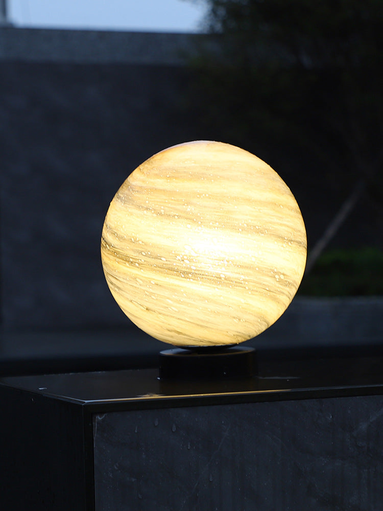 Outdoor Waterproof Courtyard Round Planet Light Post Light