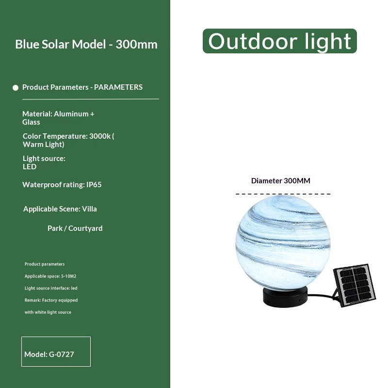 Outdoor Waterproof Courtyard Round Planet Light Post Light