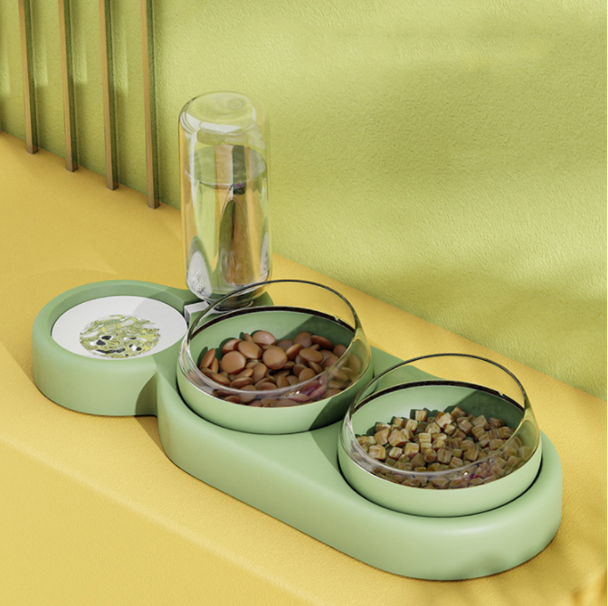 Pet Cat Bowl Automatic Feeder Dog Cat Food Bowl With Water Fountain