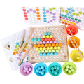 Wooden Peg Board Beads Game, Montessori Learning