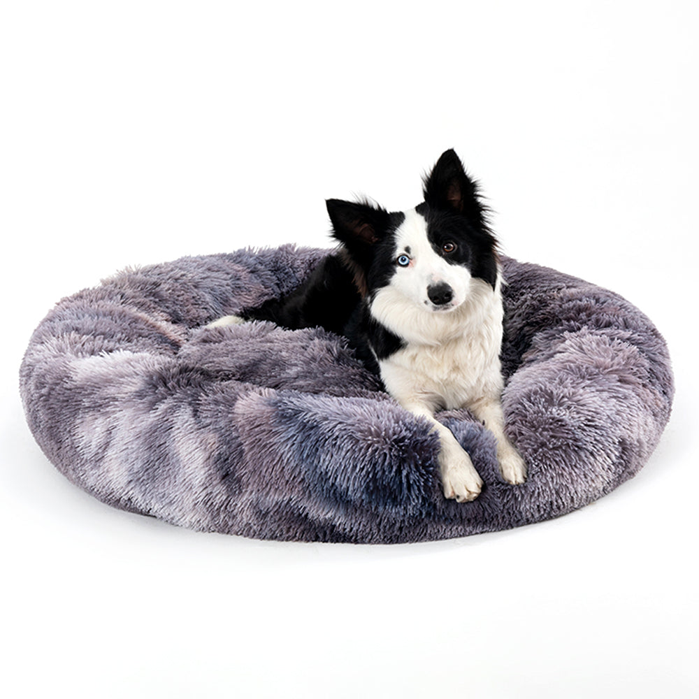 Fluffy Donut Dog Bed, Warm Soft Long Plush