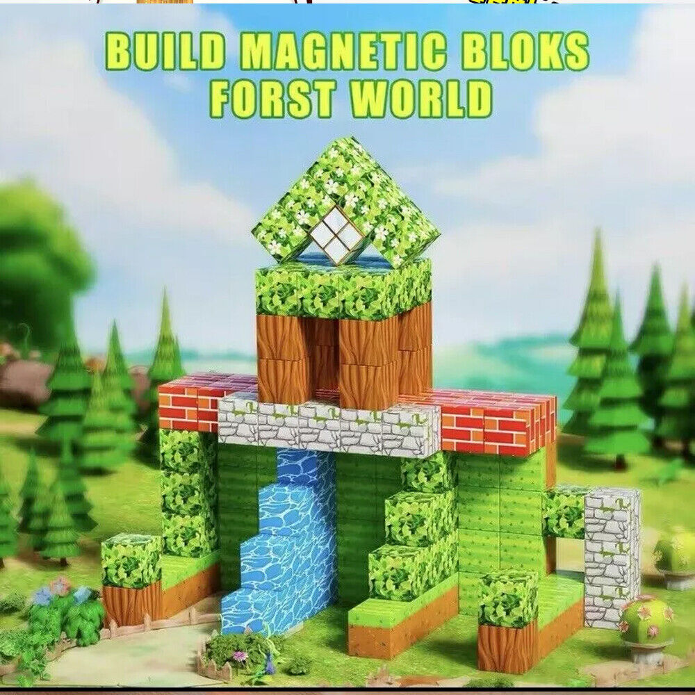 Minecraft-style Magnetic Building Blocks Set