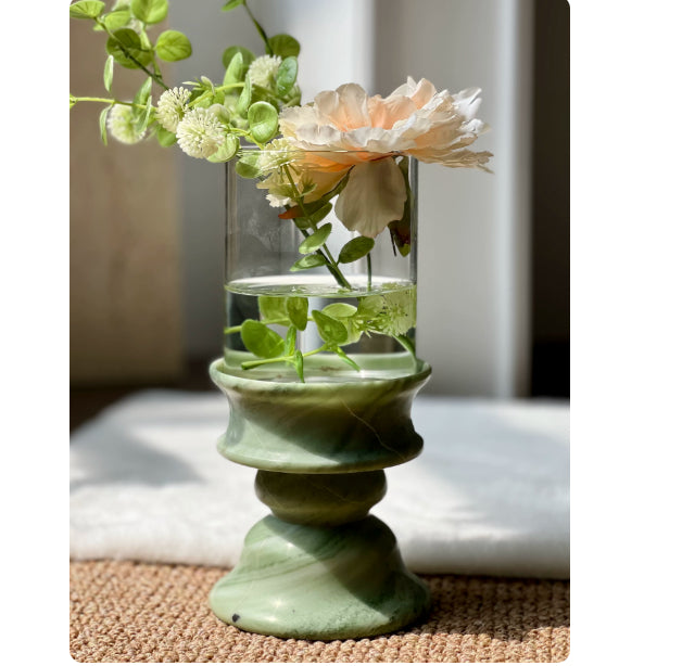 Marble Glass Vase Candle Holder Home Decor Ornament