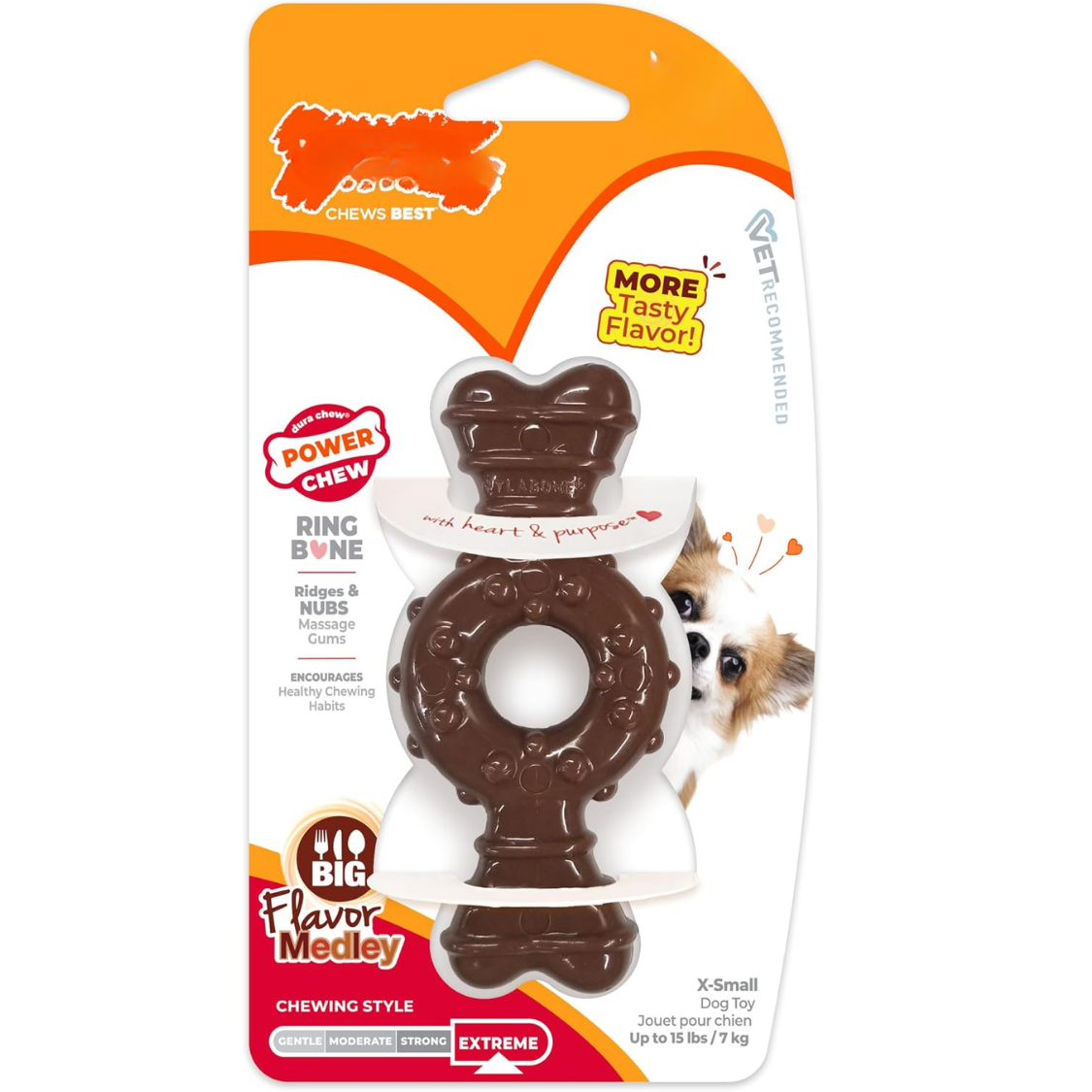 Power Chew Ring Bone Dog Toy, Flavor Medley