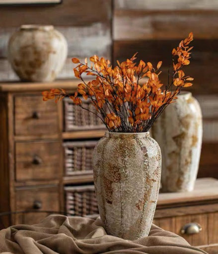 New Chinese Wabi-Sabi Style Ceramic Vase Decor