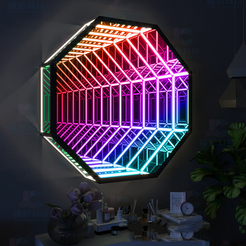 Modern Creative Abyss Octagon Infinity Mirror Wall Lamp