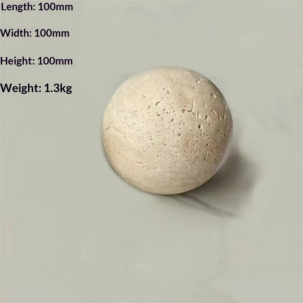 Natural Marble Yellow Travertine Geometric Round Stone Ornament