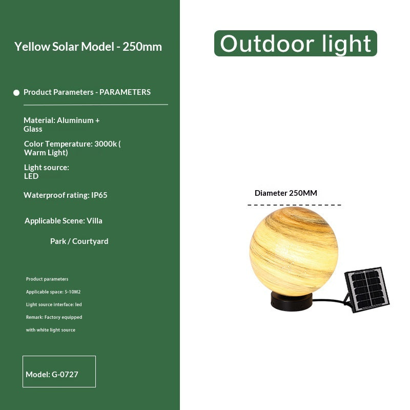 Outdoor Waterproof Courtyard Round Planet Light Post Light