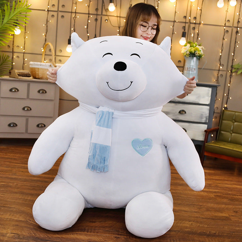 Polar Bear Plush Lying Sleeping Pillow