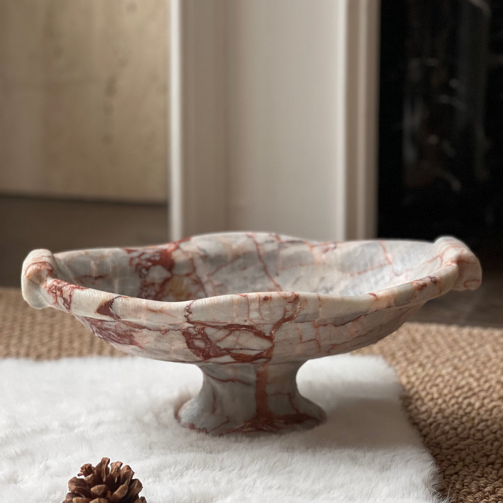 Modern Minimalist Geometric Marble And Travertine Tray