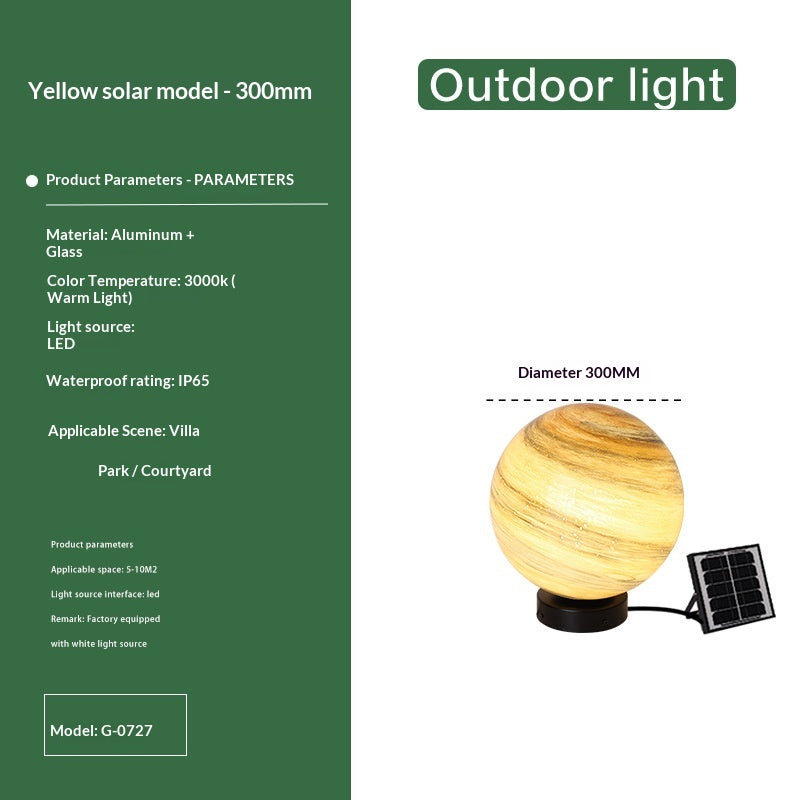 Outdoor Waterproof Courtyard Round Planet Light Post Light