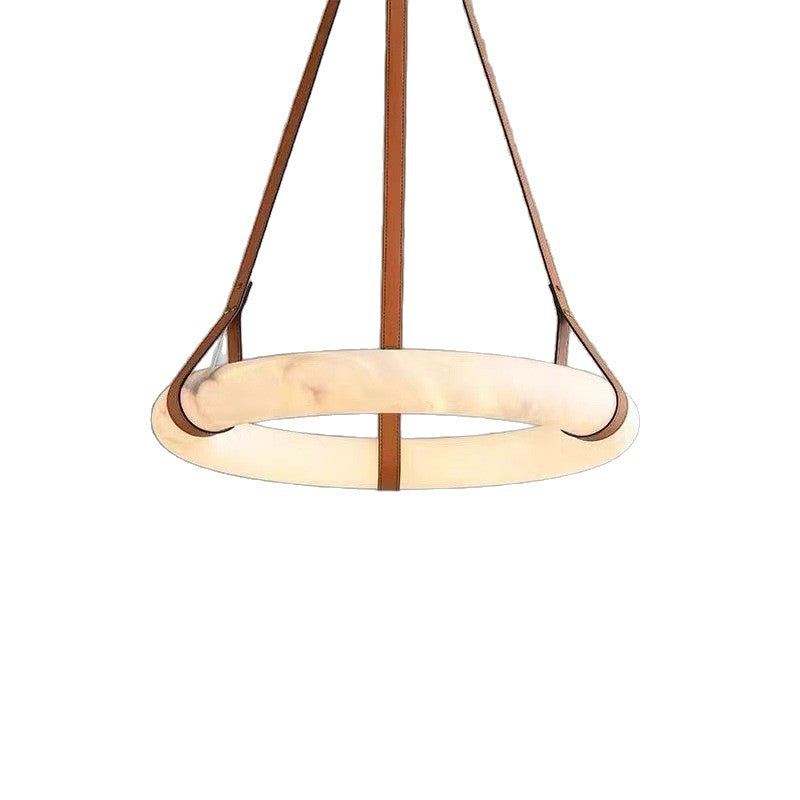 Modern Minimalist Cloud Marble Style Round Pendant Light For The Living Room