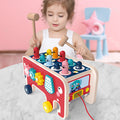 Montessori Wooden Pounding Bench Animal Toy