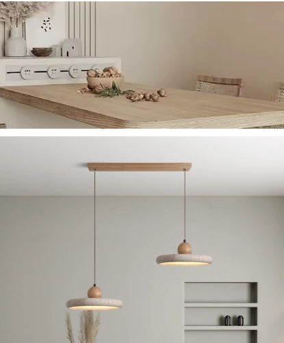 Modern Minimalist Yellow Cave Stone Pendant Light