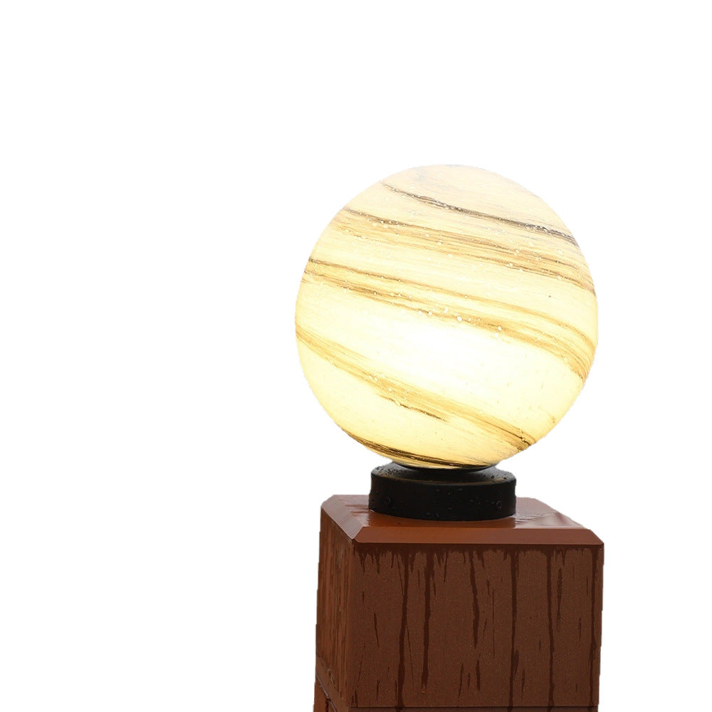 Outdoor Waterproof Courtyard Round Planet Light Post Light