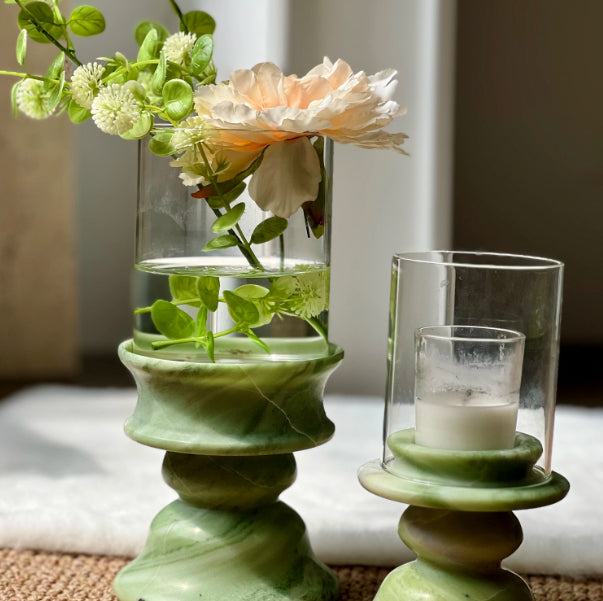 Marble Glass Vase Candle Holder Home Decor Ornament