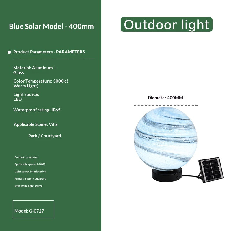 Outdoor Waterproof Courtyard Round Planet Light Post Light