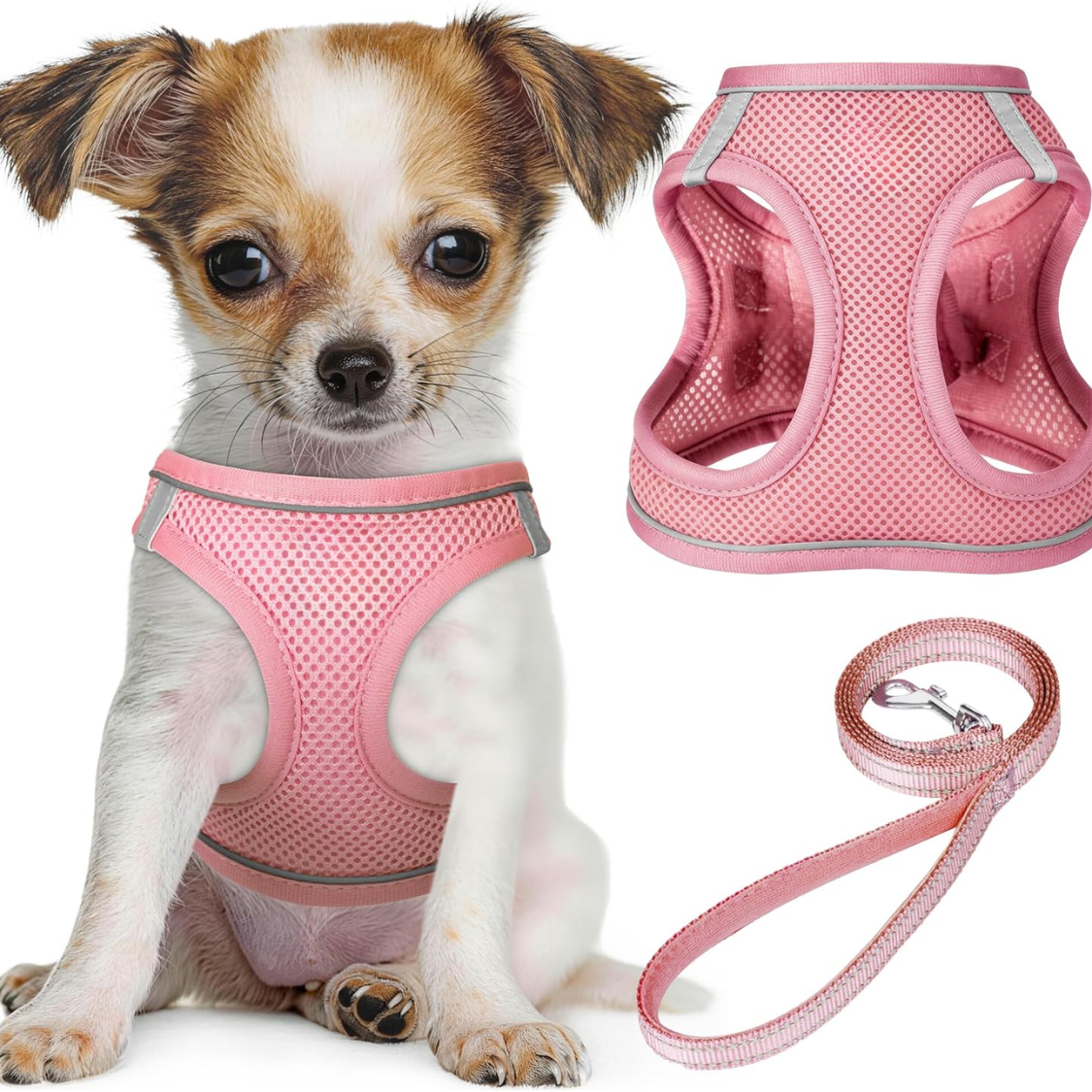 No Pull Dog Puppy Harness And Leash Set Reflective Mesh Vest