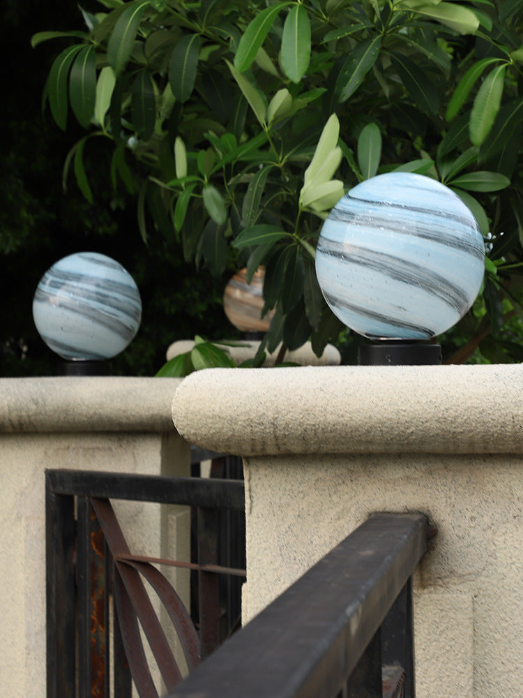 Outdoor Waterproof Courtyard Round Planet Light Post Light