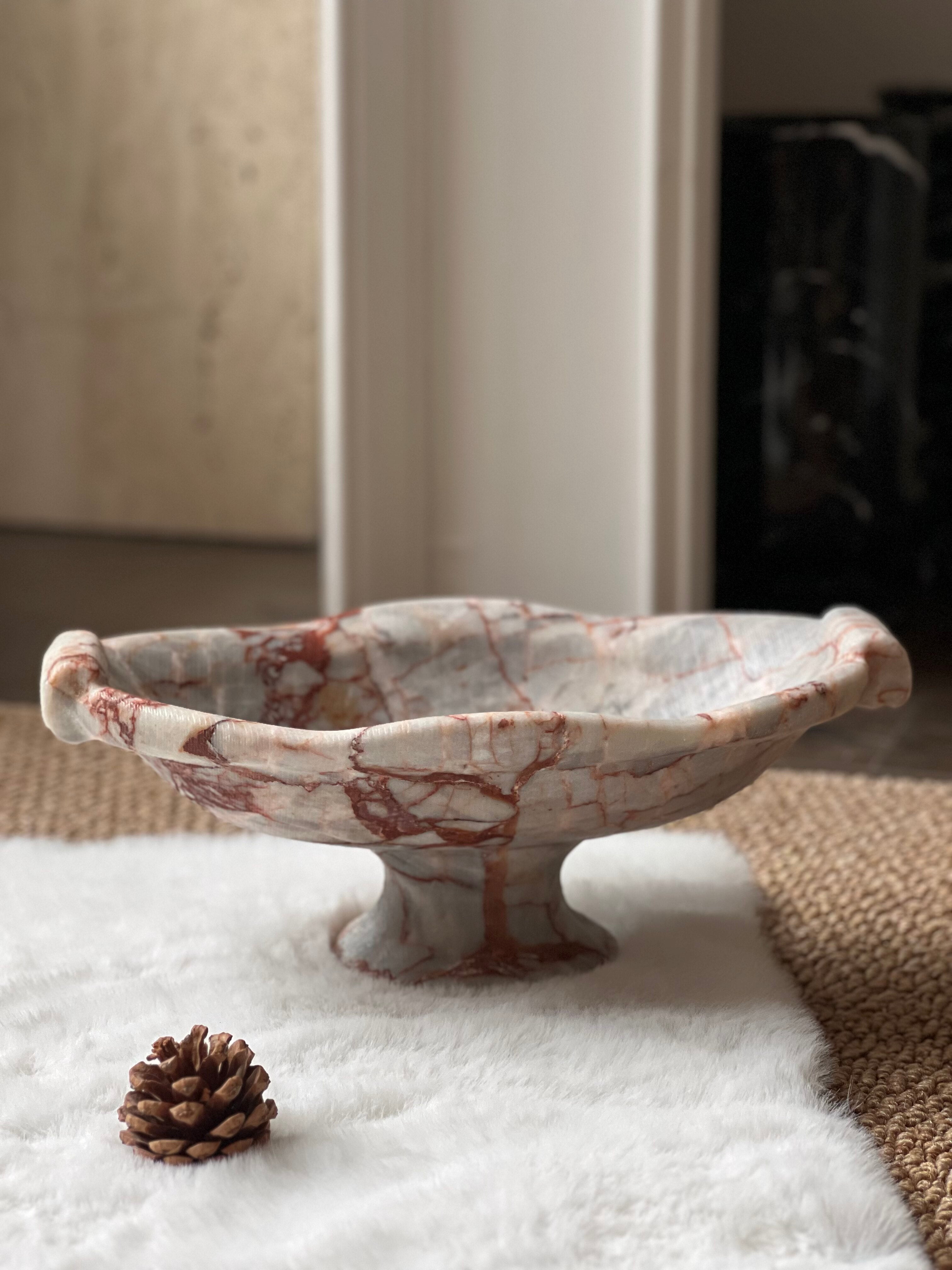 Modern Minimalist Geometric Marble And Travertine Tray