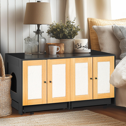 Double Litter Box Enclosure, Cat Litter Box Furniture For 2 Cats