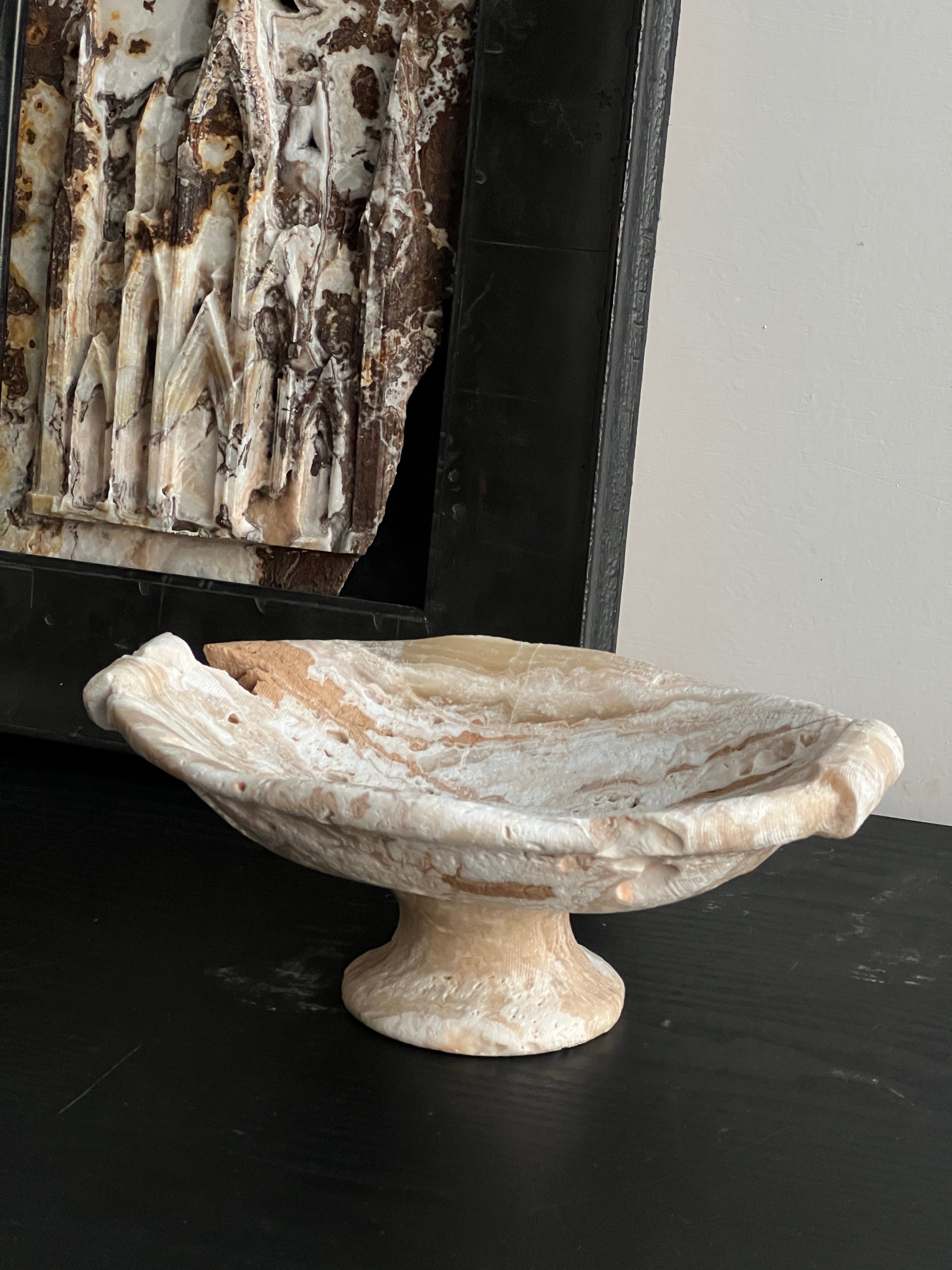 Modern Minimalist Geometric Marble And Travertine Tray
