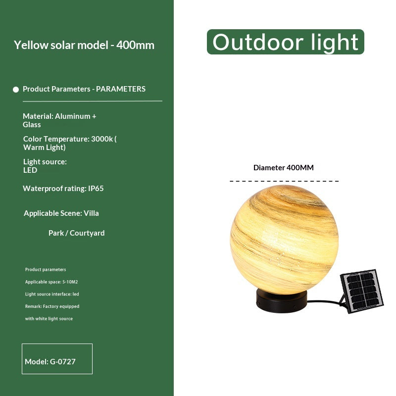 Outdoor Waterproof Courtyard Round Planet Light Post Light