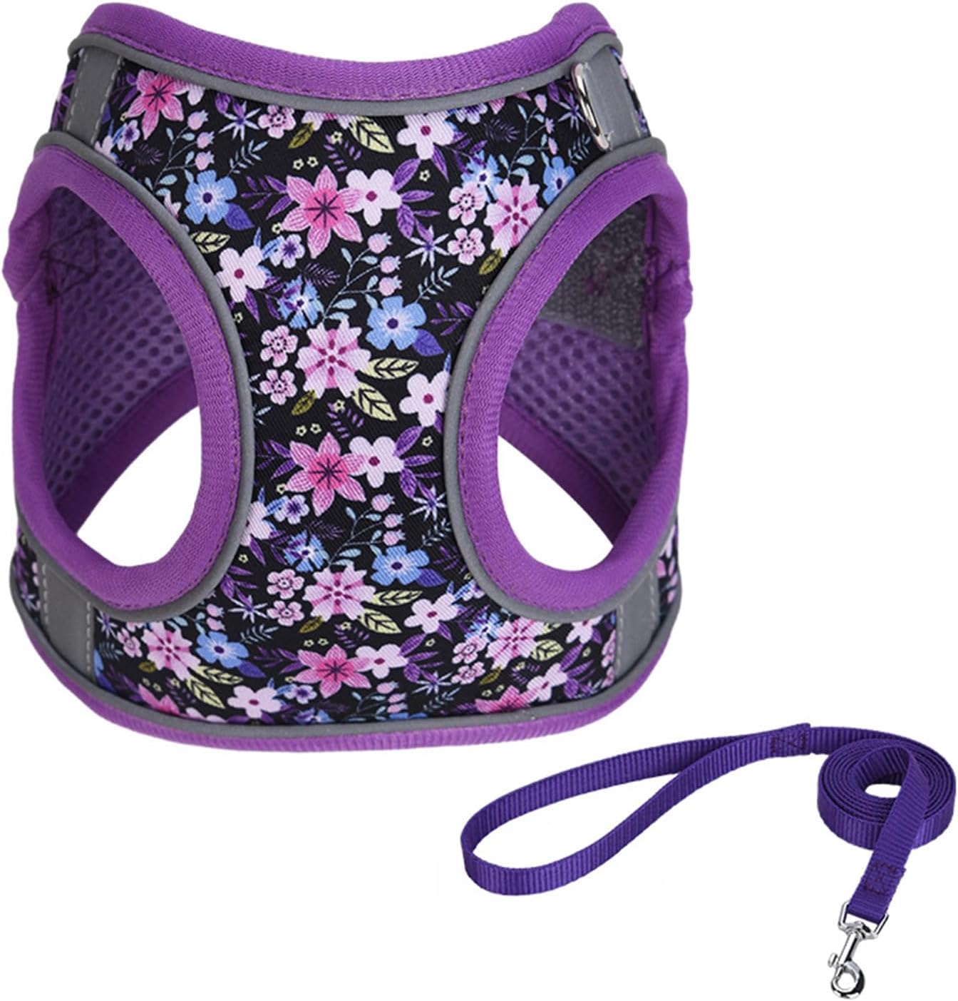 Step In Dog Harness No Pull Flower Adjustable Soft Mesh Padded