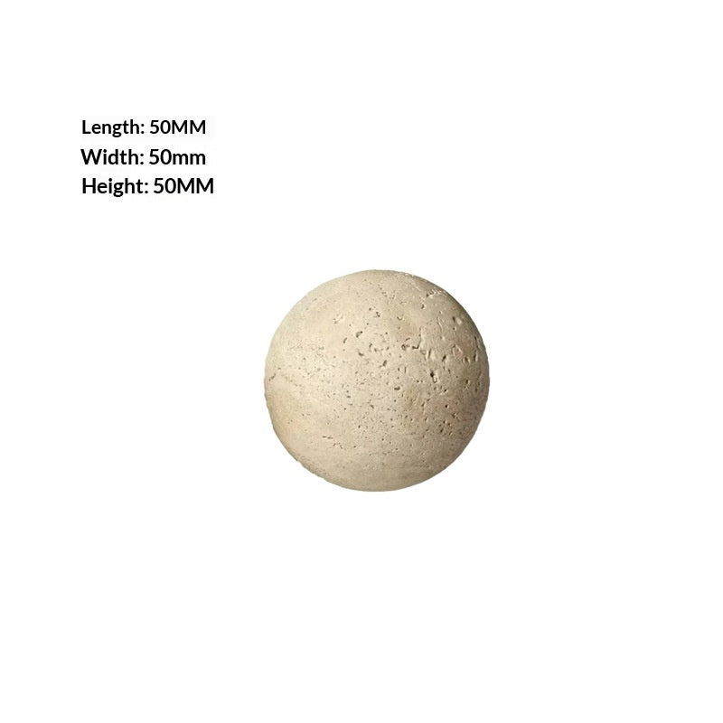 Natural Marble Yellow Travertine Geometric Round Stone Ornament