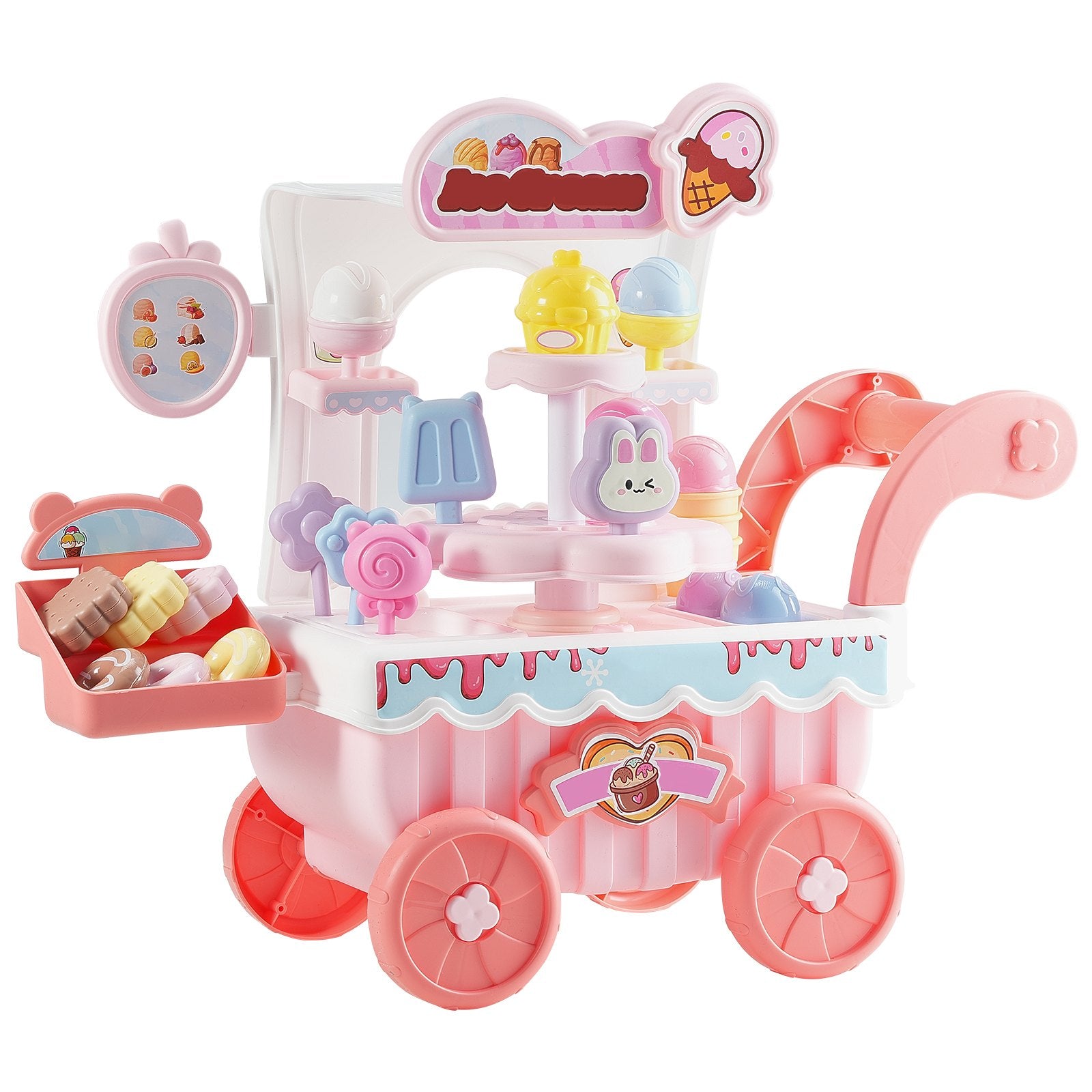 Ice Cream Cart For Kids, 27pc Pretend Play
