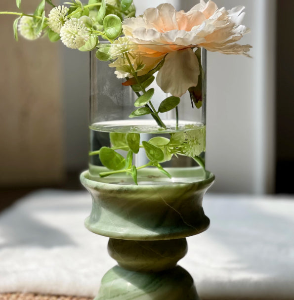 Marble Glass Vase Candle Holder Home Decor Ornament