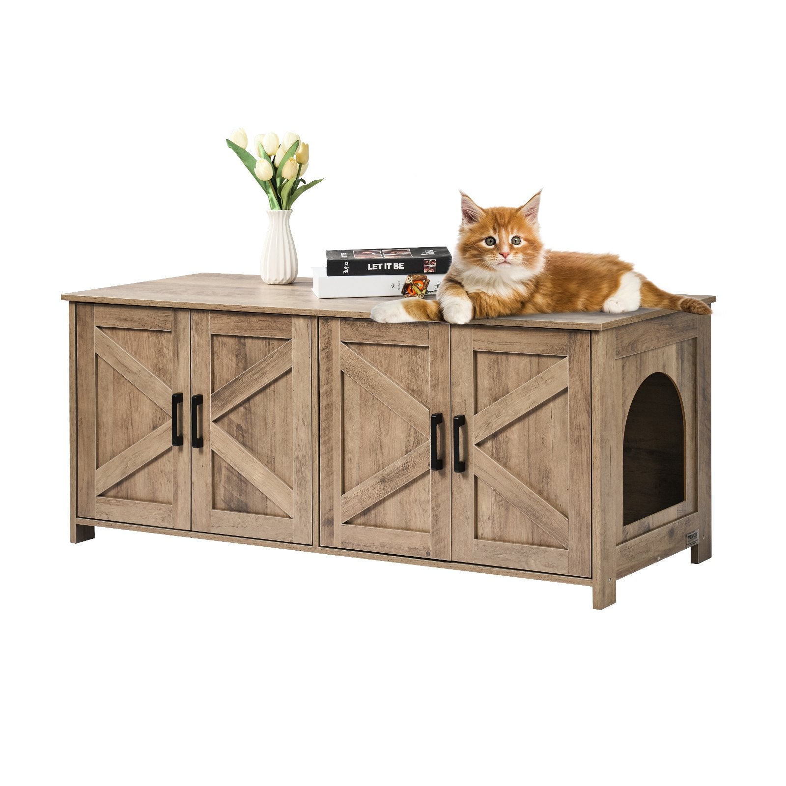 Cat Litter Box Enclosure For 2 Cats, Litter Box Furniture Hidden