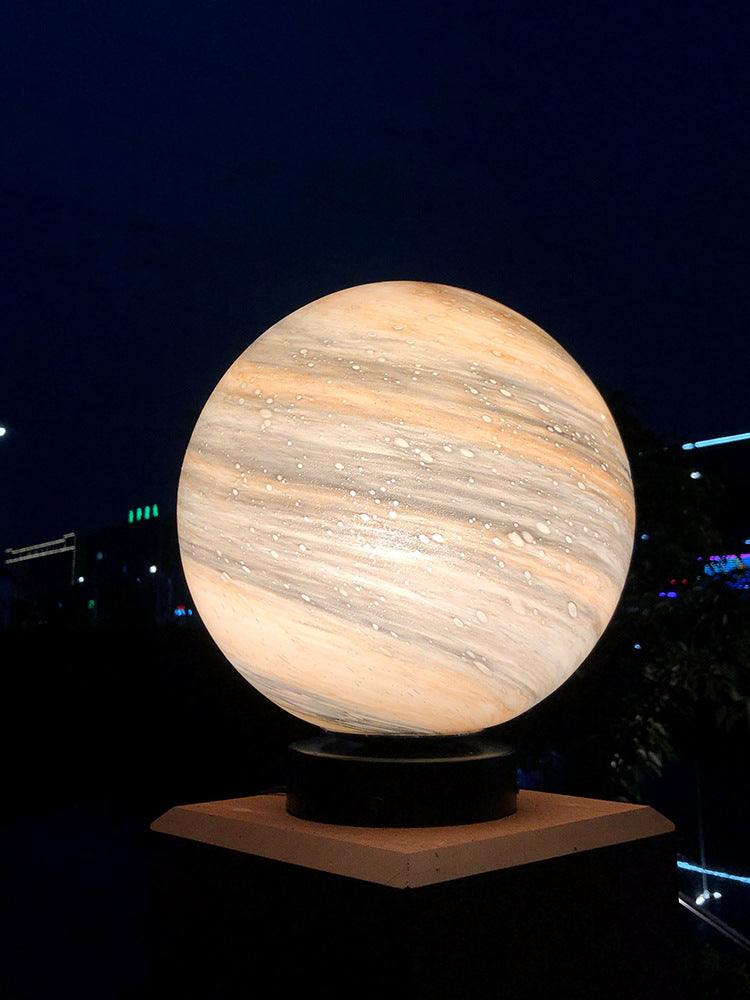 Outdoor Waterproof Courtyard Round Planet Light Post Light