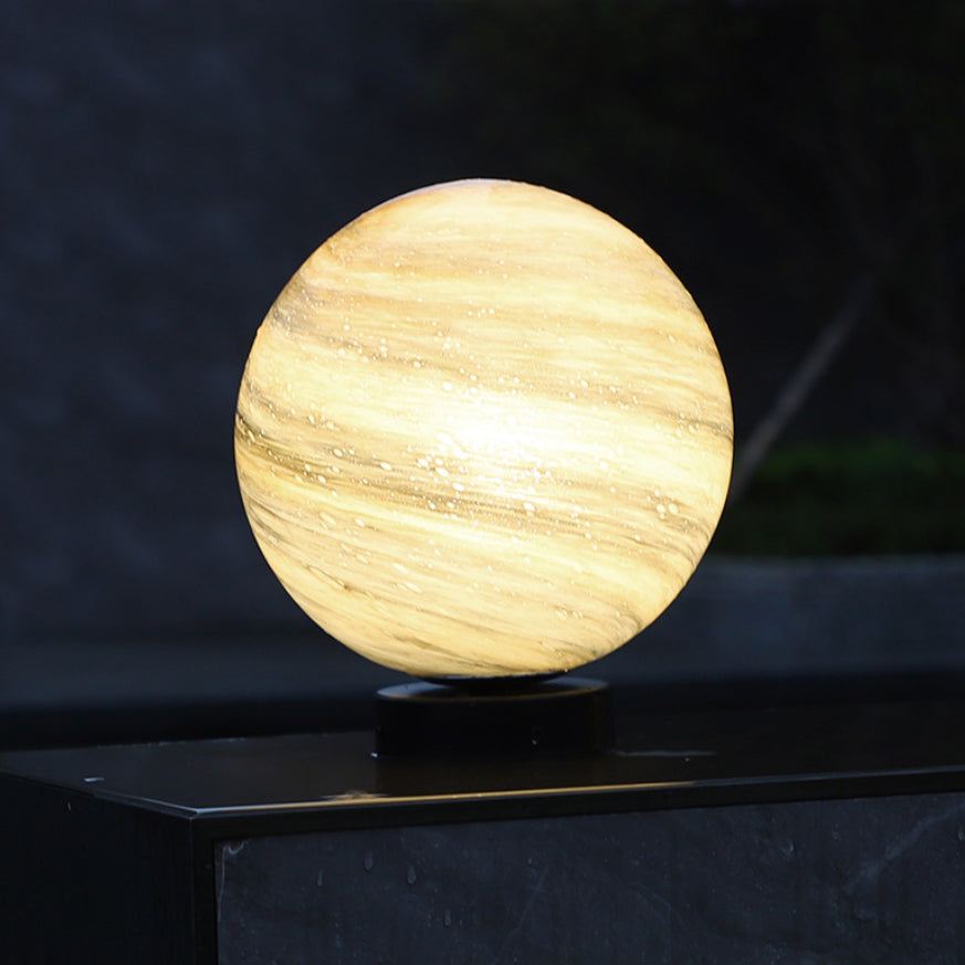 Outdoor Waterproof Courtyard Round Planet Light Post Light