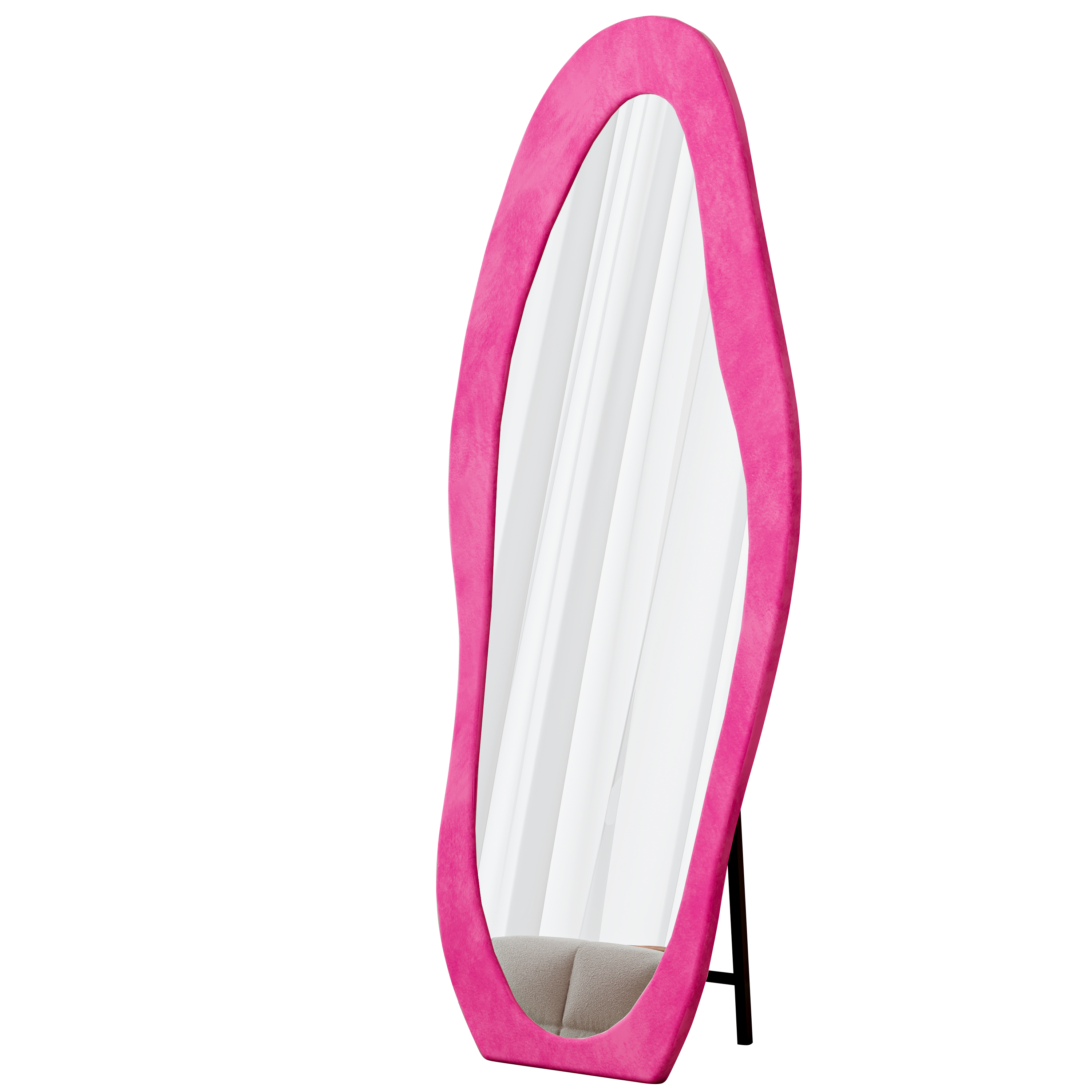 Full Length Mirror, 63x24 Wavy Floor Mirror - Pink