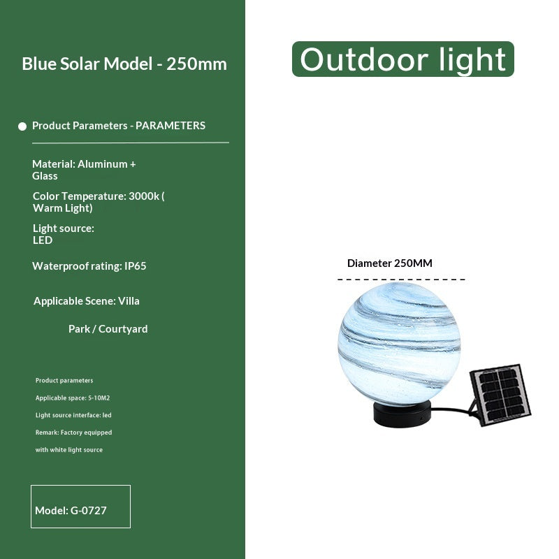 Outdoor Waterproof Courtyard Round Planet Light Post Light